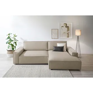 Home Affaire »NEU: SHERWOOD XXL 284, Big-Sofa L-Form, tiefe Sitzfläche 95 cm, Cord« Recamiere rechts/links, als Schlafsofa stellbar, Cord u. Leinenoptik,