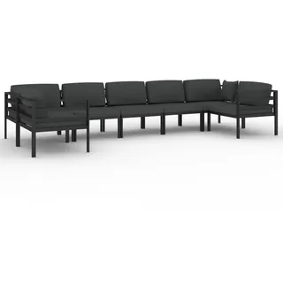 vidaXL 7-tlg. Garten-Lounge-Set mit Kissen Aluminium Anthrazit - Grau