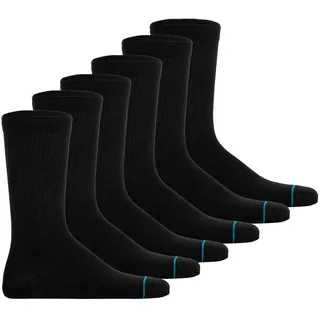 Sneakersocken STANCE "Socken Icon Socken 6er Pack", Damen, Gr. 38-42, schwarz, Obermaterial: 76% Baumwolle CO. 19% Polyester PES. 3% Nylon NY. 2% Elasthan EL., Socken Sneakersocken