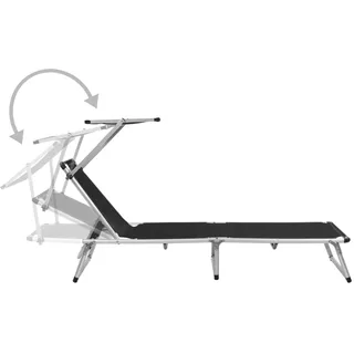 VidaXL 44333, Lounge, Gepolsterter Sitz, Aluminium, Stahl, Textil, Schwarz, 110 kg, 580 mm - Schwarz