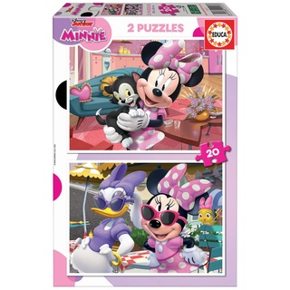 Educa - Minnie Maus, 2 x 20 Teile Puzzleset für Kinder ab 3 Jahren, Disney (19297)