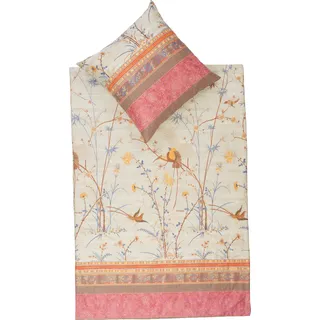 Bassetti Fong Bettwäsche + 2 Kissenhüllen aus 100% Baumwollsatin in der Farbe Beige v.2, Maße: 200x200 + 2 K 80x80 cm - 9221920