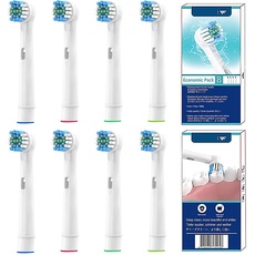 YanBan 8 Stück Zahnbürstenköpfe, Ersatz-Zahnbürstenköpfe, kompatibel mit Oral B elektrischen Zahnbürsten Cross und Action, Floss und Action Vitality 3D