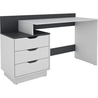byLIVING Schreibtisch Belfast Weiß / Anthrazit