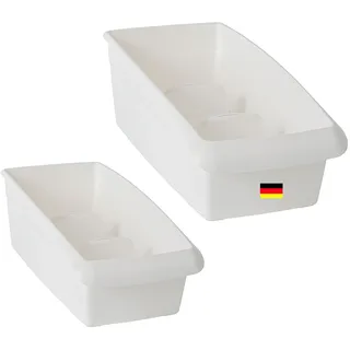 Novaliv Kosmetik Aufbewahrung Set - 25 x 12 cm und 25 x 16 cm WEISS - Make-up Pinselhalter – für Schminkpinsel Eyeliner Lippenstift Lipgloss Kosmetikpinsel Schminke Behälter