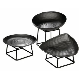 APS 33250 Buffetständer, Tellerständer, Schalenständer, mit Antirutschbeschichtung (PVC), 18 x 18 cm Gummibelagt Metal Sort 1 stk,
