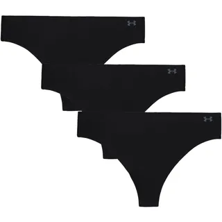 Under Armour Damen Tanga-Slips im 3er-Pack – Pure Stretch, unsichtbar, nahtlos, Keine Abdrücke, Ultraleicht, ganztägiger, Schwarz, XL