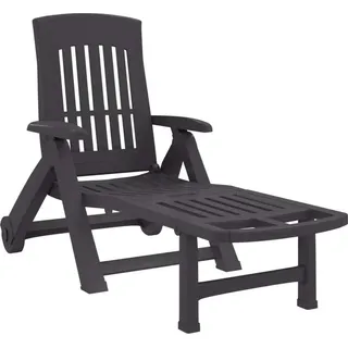 Klappliege mit Rollen Anthrazit PP - Grau