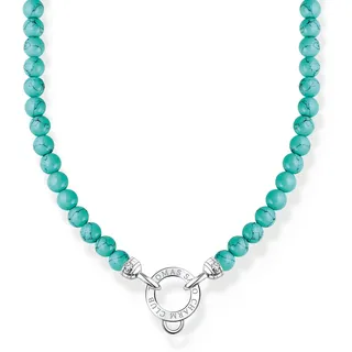 Thomas Sabo Kette mit blauen Perlen vergoldetes Silber KE2187-405-17