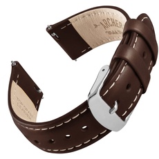 Archer Watch Straps - Uhrenarmbänder mit Schnellverschluss aus Hochwertigem Genarbtem Leder (Dunkle Kastanie/Naturweißes Garn, 18mm)