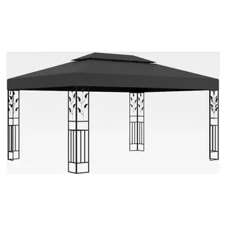 Pavillon mit Doppeldach wetterfest Gartenzelt Partyzelt Festzelt Gartenpavillon Bierzelt Garten 3x4 m Anthrazit - Grau