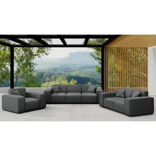 Kaiser Möbel Gartenmöbel-Set 3 2 1 für Garten, Terrasse, Gartenmöbel, MALIBU Lounge-Set, gemütlich und komfortabel Anthrazit - Grau