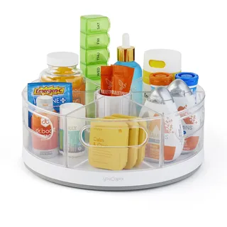 YouCopia Crazy Susan Küchenschrank, Drehteller, Aufbewahrungs- und Snack-Organizer, 6 herausnehmbare Behälter, Weiß (1)