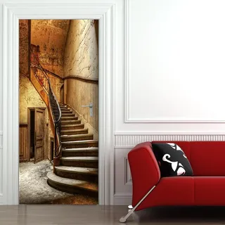 Stickerprofis Türtapete selbstklebend - ALTE TREPPE - Tapete 3D