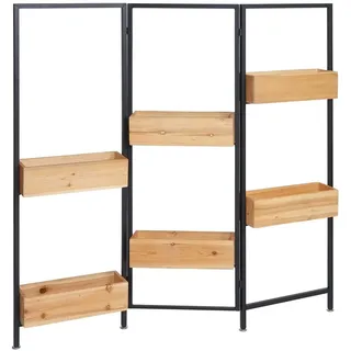 MCW Raumteiler 118 x 116 x 13 cm Schwarz/Braun