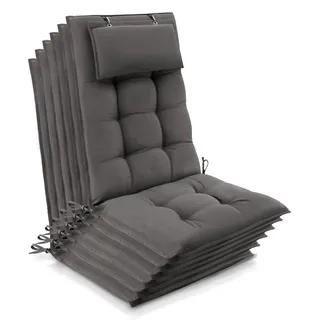 Beautissu Hochlehner Auflage 120 x 50 x 8 cm taupe 6 St.