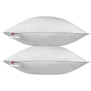 Homescapes Kopfkissen 2er-Set Federkissen 80/80 cm , Textil , Füllung: Federn , Quadratisch , 80x80 cm , Oeko-Tex® , Heimtextilien, Wohntextilien, Kissen, Zierkissen