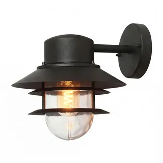 Wandleuchte Schwarz Edelstahl IP44 Maritim SOLAS Außen Lampe Laterne Haus Hof