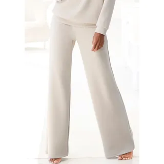 Loungehose FRENCH CONNECTION, Damen, Gr. 44/46, N-Gr, beige, Obermaterial: 55% Viskose (LENZINGTM ECOVEROTM), 40% Polyester, 5% Elasthan. Taschenfutter: 100% Polyester, unifarben, Basic, bequem lang, Hosen Loungehose, mit weitem Bein, Loungewear