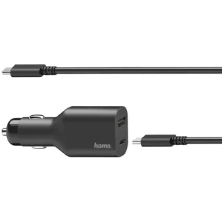 Hama Kfz Notebook Netzteil 12V-24V (Universalnetzteil für Laptop und Tablet, inkl. USB C Ladekabel, Netzteil für Laptop mit Power Delivery PD, 3A)