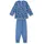 Jungen Schlafanzug lang Kids Nachtwäsche Pyjama Baumwolle blau 104