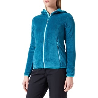 CMP - Damen-Highloft-Fleecejacke mit fester Kapuze, Tiefsee-Lagune, D40