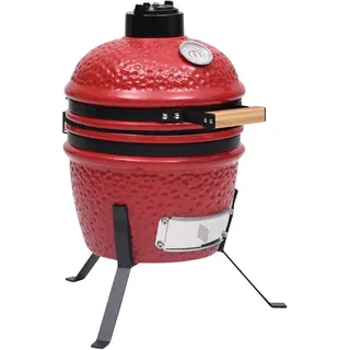 vidaXL 2-in-1 Kamado-Grill Smoker Keramik rot