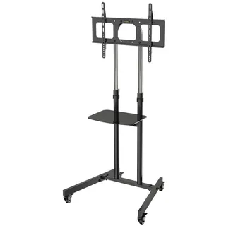 Svita Nonsan TV-Rack 72x126x64 cm Schwarz Glas/Metall