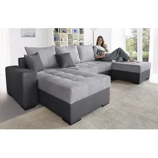 Collection AB Wohnlandschaft Cord 3-Sitzer Grau