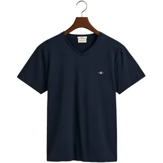 GANT Shield Kurzarm-T-Shirt Mit V-ausschnitt Evening Blue S