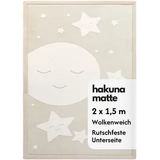 Wolkenweiche Spielmatte Baby 200x150x2,5cm, mond&Sterne, Tatami Matte