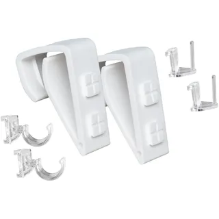 Klemmträger/Fensterhaken/Dekohaken inkl. Adapter für Gardinenstangen und Vitragestangen (4 Stück)