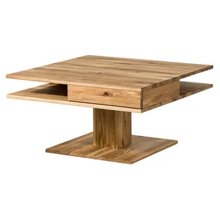 MASSIVMOEBEL24.DE Couchtisch Wildeiche 85x85x45 natur geölt WIEN #200