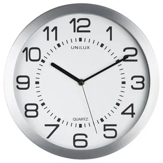 Unilux Wanduhr Moon mit Beleuchtung 35,5cm in metallgrau mit Ziffern-Licht - Silber