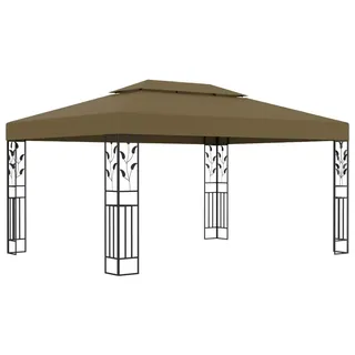vidaXL Pavillon mit Doppeldach 3 x 4 m Taupe