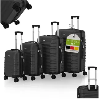 Juskys Rom Koffer-Set 4-tlg. schwarz