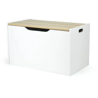 Humble Crew schicke Spielzeugkiste aus Naturholz! Klappdeckel, geräumig, ideal für Kinderzimmer. Jetzt Ordnung mit natürlichem Charme schaffen