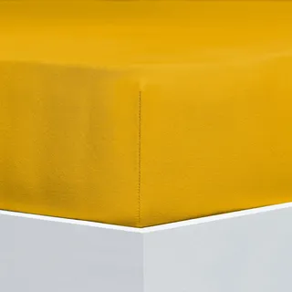 Florella Bettlaken "Flausch-Flanell, 100% Baumwolle", gold