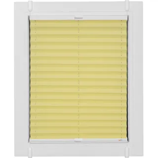 Plissee SUNLINES "One Size Style Crepe", gelb (zartgelb, weiß, weiß), B:95cm H:210cm, Obermaterial: 85% Polyester, 15% sonstige Fasern, Plissees, Plissee, Zubehörfarbe weiß, zum Klemmen