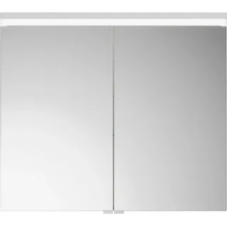 burgbad Lin20 Spiegelschrank LED-Beleuchtung, 2 Türen, 800x700x170mm, SPQK080F5351, Farbe: Weiß Matt mit Laserkante