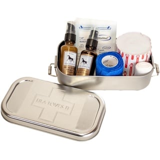 Lila loves it First Aid Box - Verbandskasten mit Balsam und Silberspray, Verbandsmaterial, Wundkompresse und Heftpflaster-Rolle, FIRST AID von