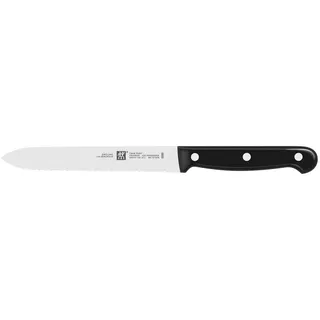 Zwilling Twin Chef Universalmesser, 13 cm, Klingenblatt mit Wellenschliff, Rostfreier Spezialstahl/Kunststoff-Griff im Nietendesign, Schwarz