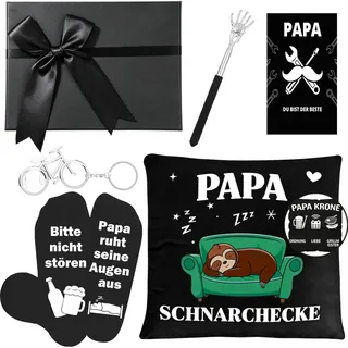 Papa Geschenk Geburtstag Weihnachten Bester Vater Geschenk Stiefvater | Geburtstagsgeschenk für Papa Adventskalender Schwiegervater Kissenbezug Socken Grußkarte Schlüsselanhänger Rückenkratzer