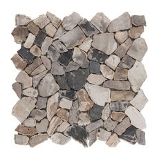 Mosaikmatte Polygonal Fossil Wood 30,5 cm x 30,5 cm