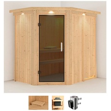 Bild Sauna »Swantje«, (Set), 3,6-kW-Plug & Play Ofen mit integrierter Steuerung beige