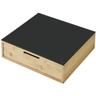 Kesper Schubladenbox , Naturfarben, Schwarz Hochglanz , Holz, Glas , Bambus , 1 Schublade(n),1 Schublade(n) Schubladen , 31x10x30 cm , FSC 100% , Ordnen & Aufbewahren, Dekoboxen & Aufbewahrungsboxen, Schubladenboxen