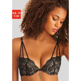 LASCANA Push-up-BH ", BH mit Bügel, Spitzen-BH, als Dessous-Set kombinierbar" sexy Unterwäsche, sexy Dessous, Reizwäsche Damen, schwarz