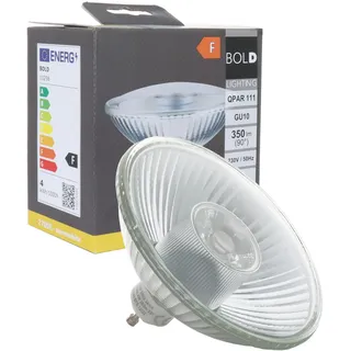 Bold Lighting QPAR 111 (ES 111) LED GU10 Reflektor-Leuchtmittel (350 Lumen | 4 W entsprechen 32 W | 2700k warmweiß | 15.000 Std. Laufzeit), Aluminium