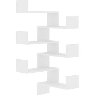 Wand-Eckregale 2 Stk. Weiß 40x40x50 cm Holzwerkstoff - Weiß