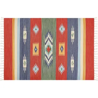 Beliani Kamaris Kelimteppich 140 x 200 cm Mehrfarbig